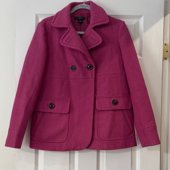 GAP Magenta Pea Coat - Picture 2 of 12